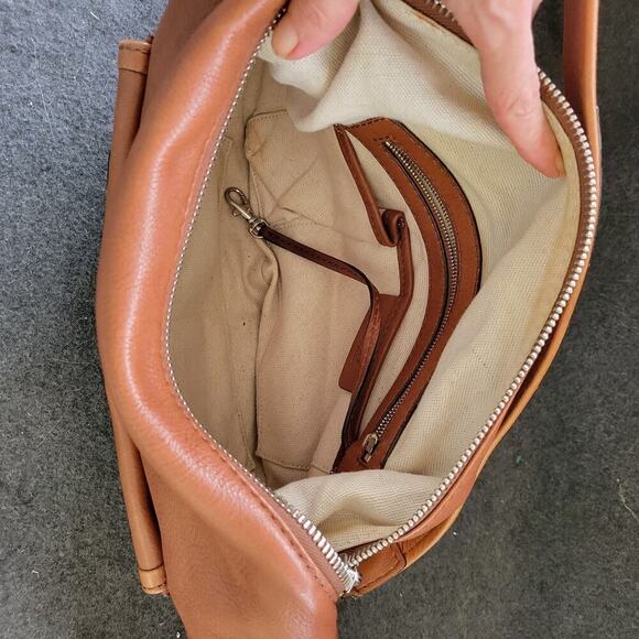 Michael Kors Brown Pebbled Leather Shoulder Bag Hobo Tote - Picture 9 of 12